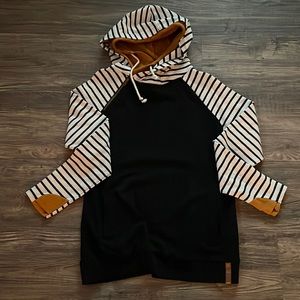 & double hooded sweatshirt